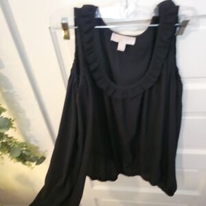 Michael Kors Black Ruffle Blouse
